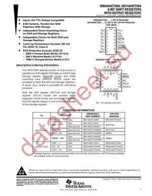 SN74AHCT594DRE4 datasheet  